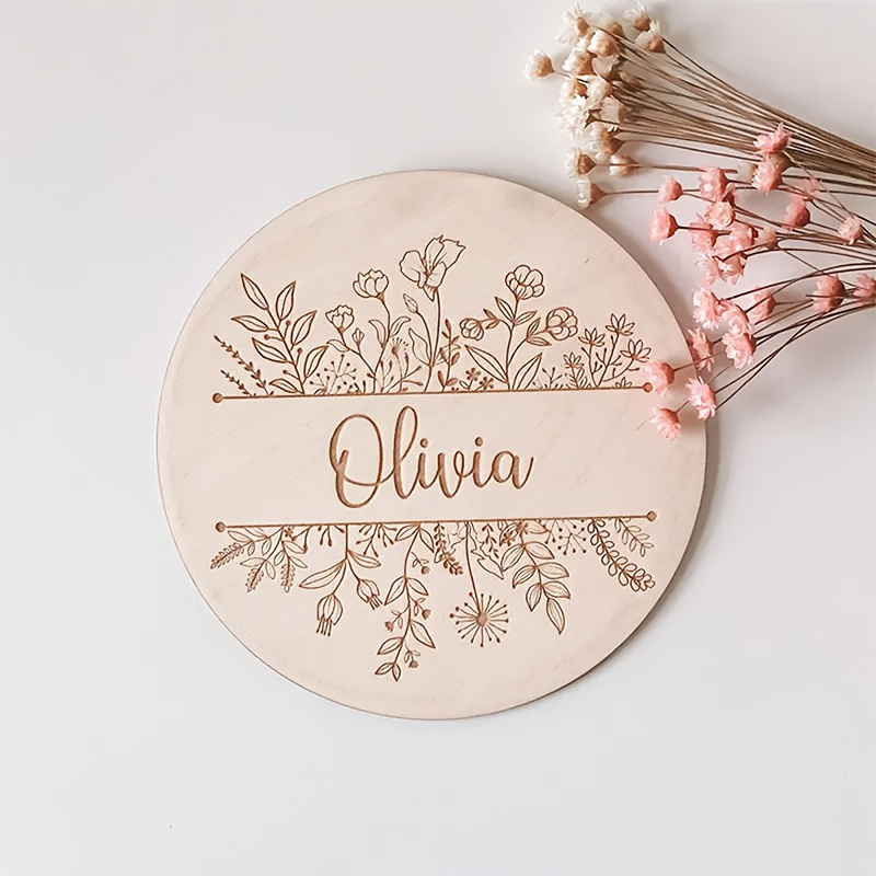 Wedding Party Supply - Персонализированная табличка с гравировкой и цветочным