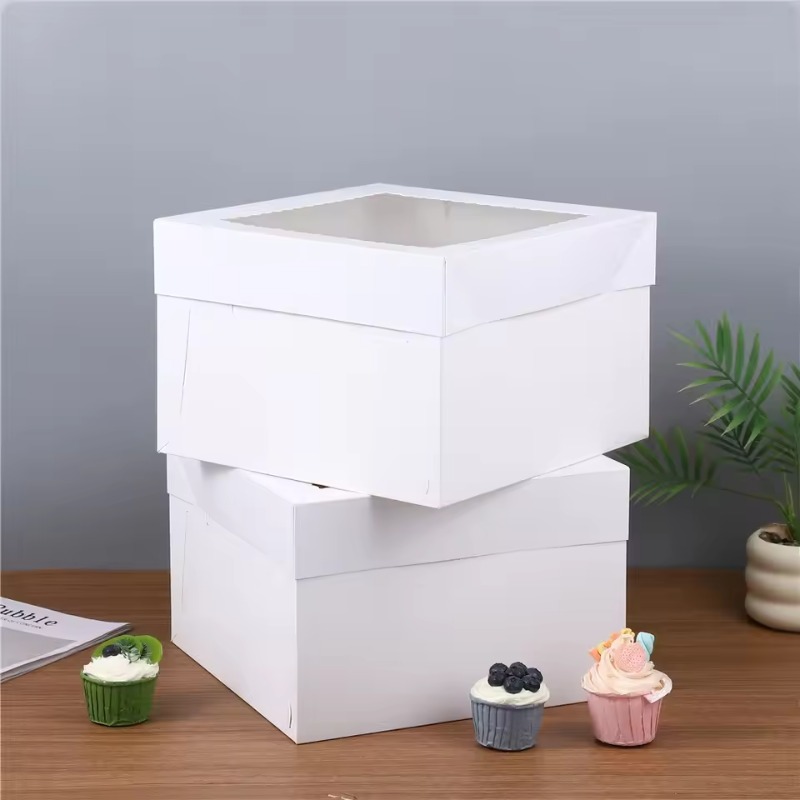 Wedding Supply Decor - Одноразовые белые коробки для тортов с